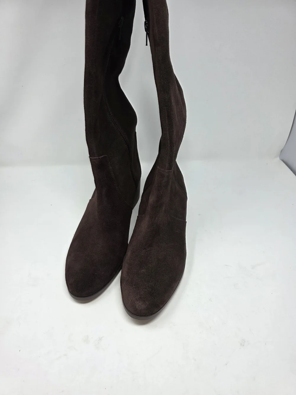 Corso Como Brown Suede Knee High Boots Women’s 11M Side Zip Block Heel Tall Boot